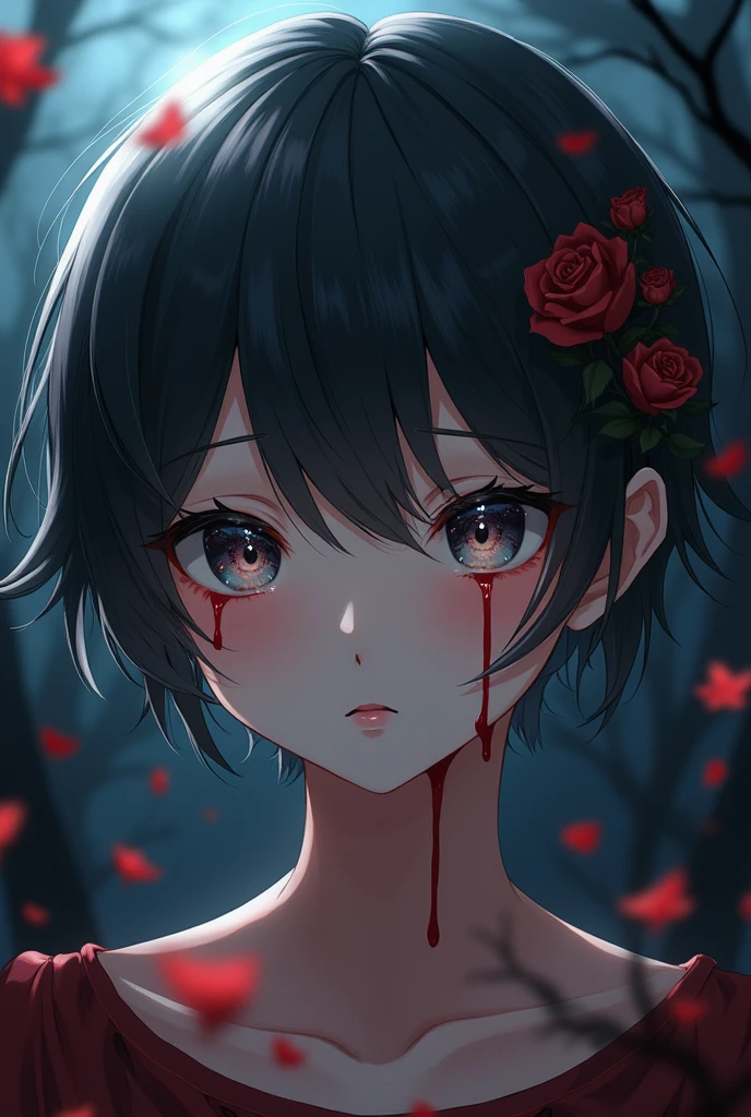 Beautiful amine boy, horror, killer, bloody