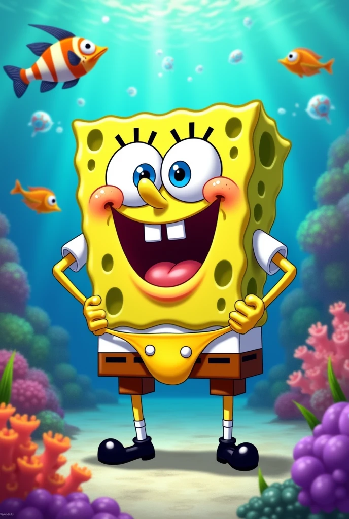 spongebob in thong