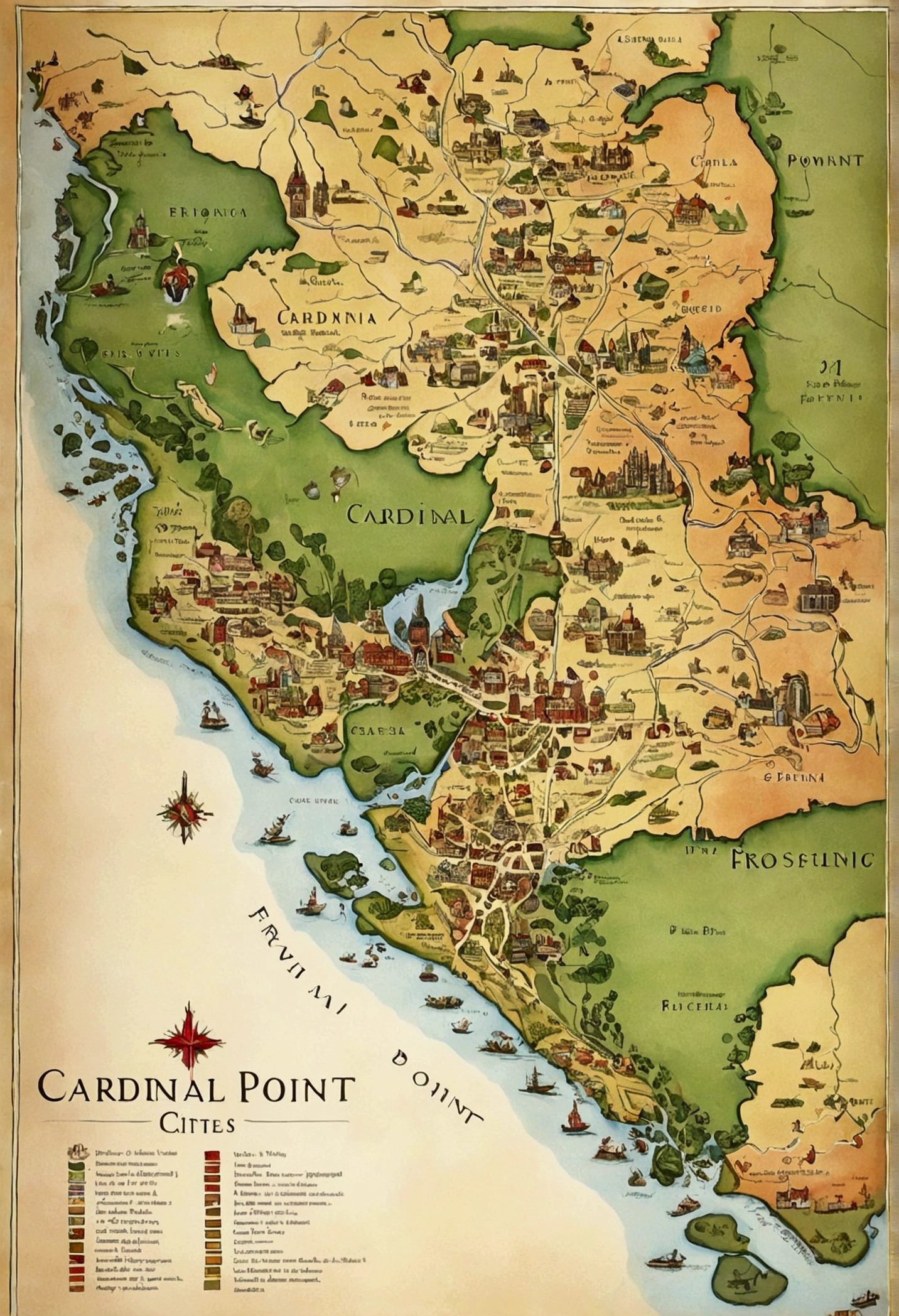 Map, province, cities, cities map, cardinal point