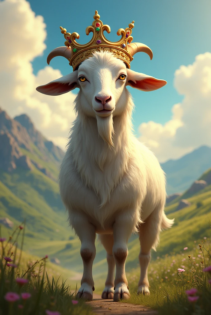 goat with king's crown
