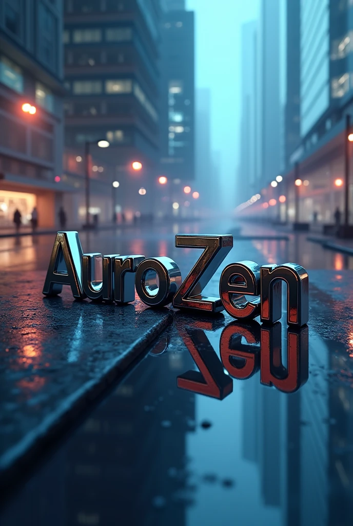 Create several images where the name AuroZen appears in large letters with a very striking background to attract people where security and commitment are reflected where your money will be safe 3D type image the full name. 