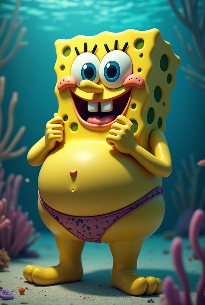 Spongebob in sexy thong with nothing on
