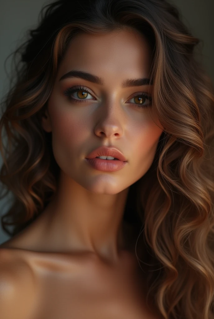 (photorealism:1.2),beautiful woman, aged 26 years old, long curly hair, soft lighting, sexy, realistic, intricate details,