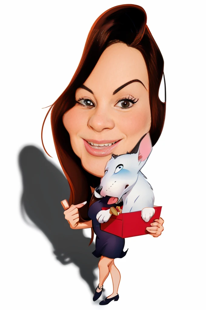 cartoon woman holding a White Dog and a red box, cartoon, cartoon illustration, cartoon!!!, cartoon, cartoon style, animal cartoonist, in cartoon style, caricature, digital art cartoon, cartoon portrait, cartoon digital art, alarcon cartoonist, caricaturist, cartoon art style, cartoon art, cartoon digital painting, 8k