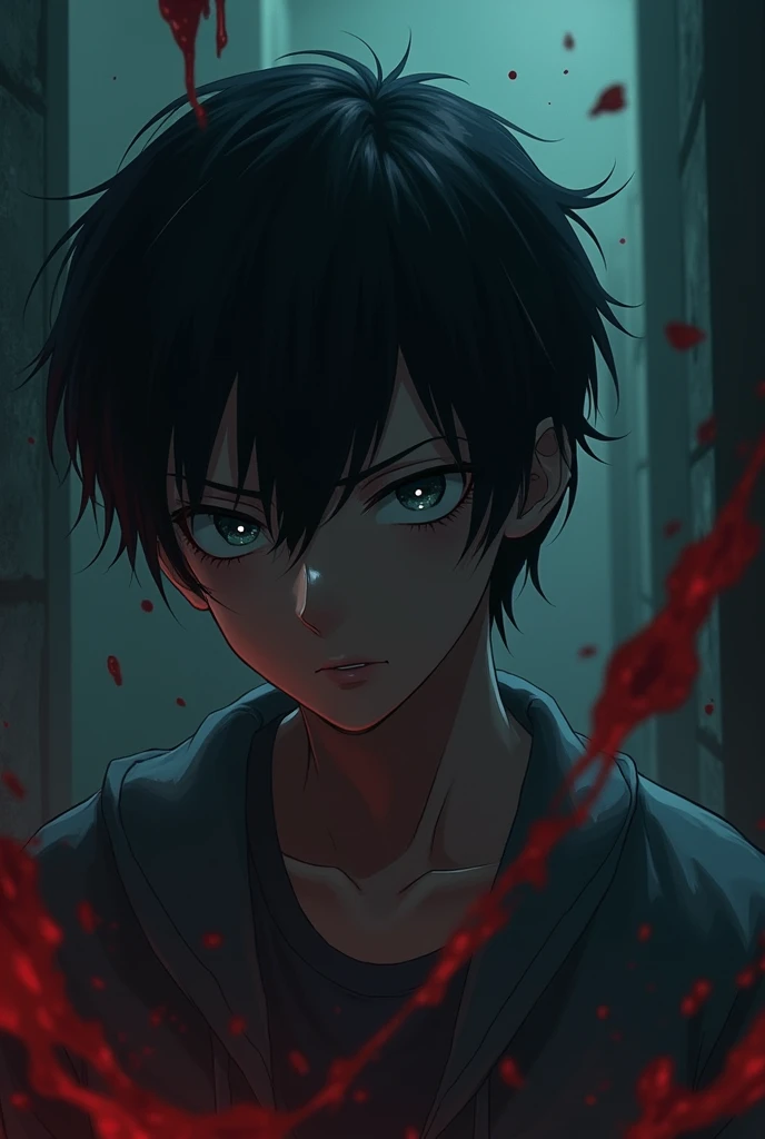 Amine boy, killer, horror, dangerous, bloody,night, darkness, 