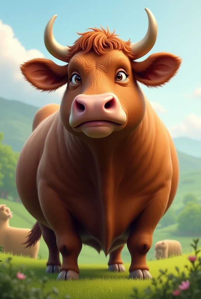 Fat realistic cow