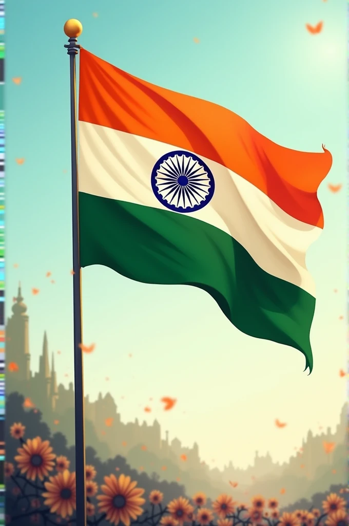 Certainly! The Indian flag is a beautiful symbol of India’s rich history and culture. The tricolor design features three horizontal stripes: saffron (representing courage and sacrifice), white (symbolizing purity and truth), and green (signifying growth and fertility). In the center, there’s the Ashoka Chakra, a 24-spoke wheel representing progress and righteousness. 🇮🇳

Is there anything else you’d like to know about the Indian flag or any other topic? 😊