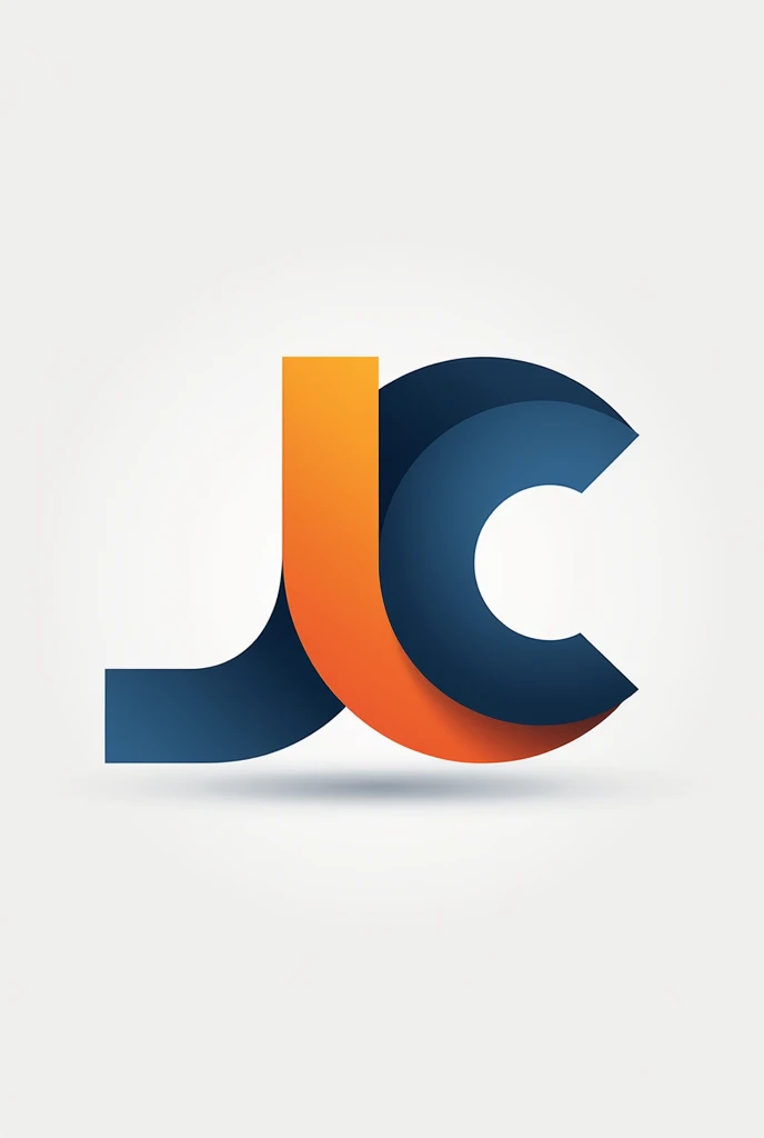 Create a logo with the initials of my name Jonatas Cunha in orange and blue colors, put a round bottom