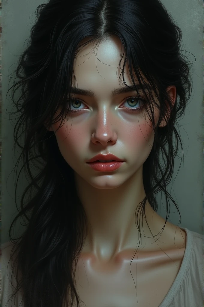 Woman with serious expression 