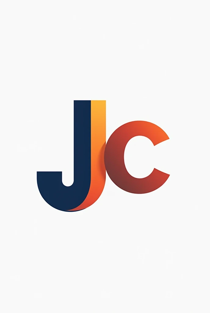 Create a commercial logo with the initials of my name Jonatas Cunha in orange and blue colors