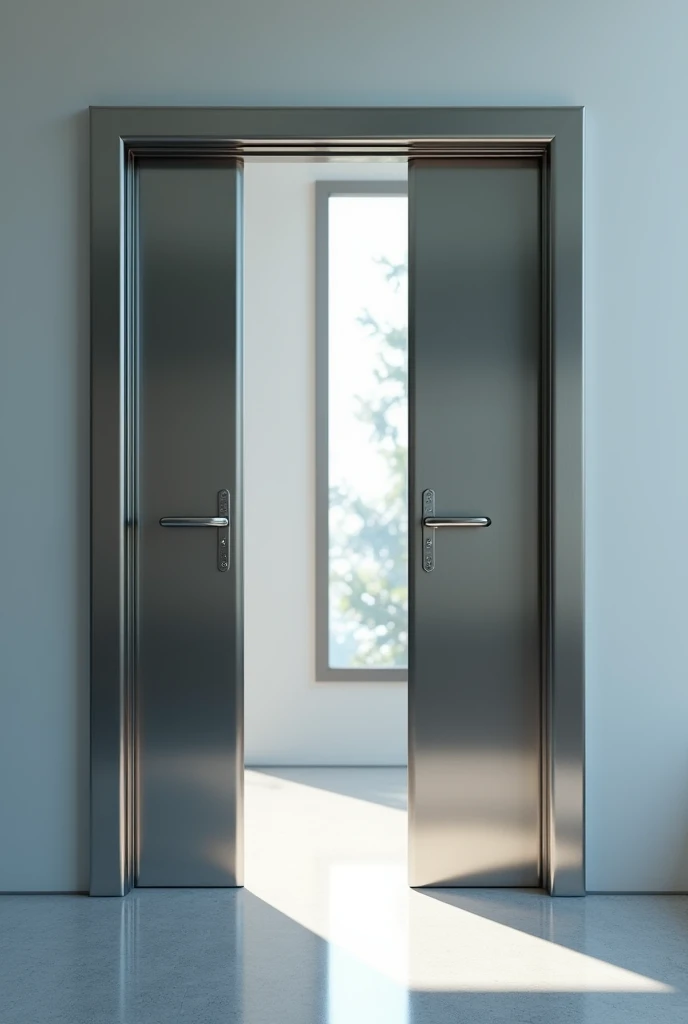 opened shiny door front view
