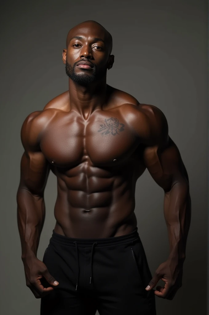 Black muscle man with small penis