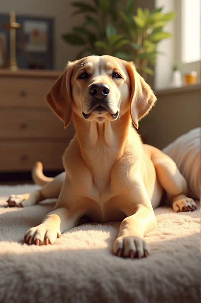 Dog stretching