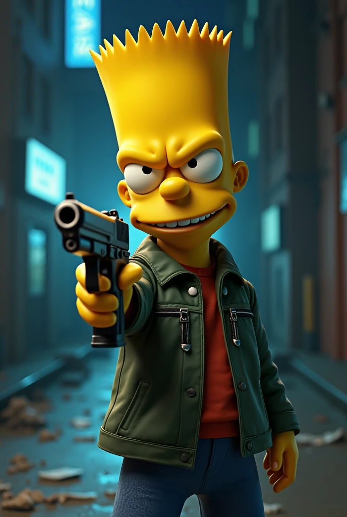 Bart Simpson with a gun