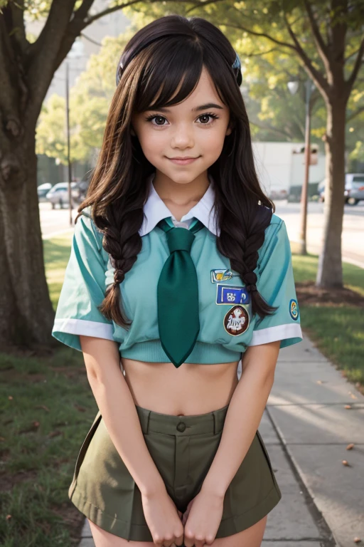 Cute Girl wearing a Scout Uniform flashing her tits