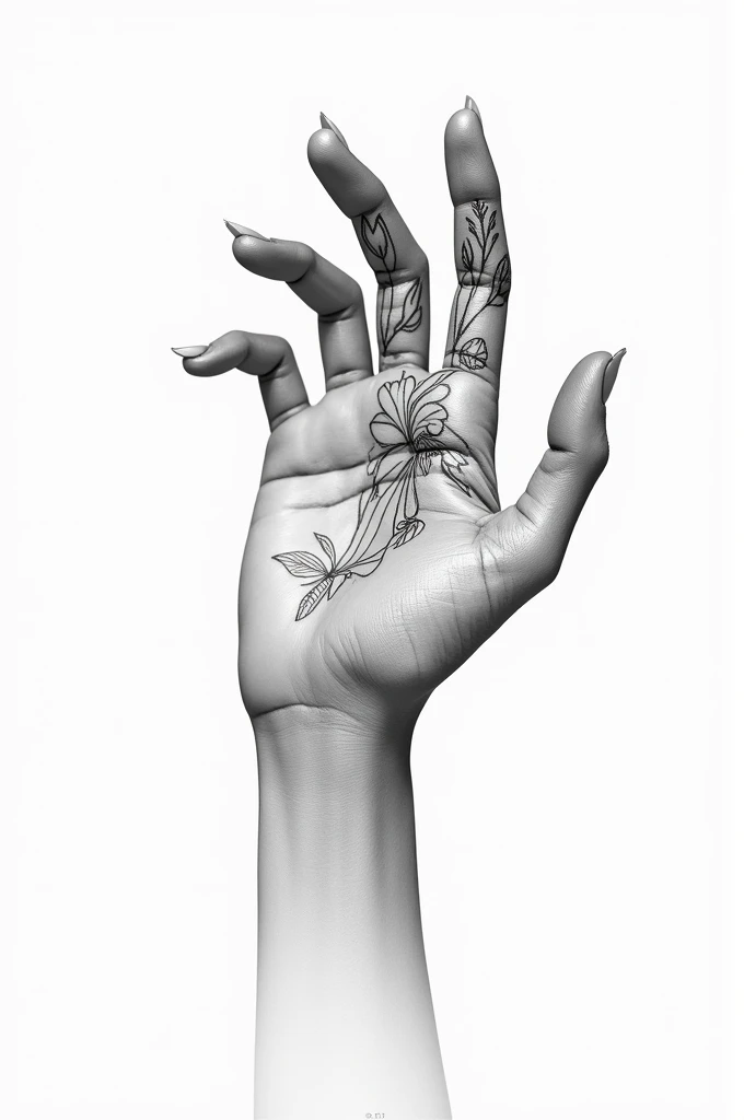 Sensual hand finger tattoo