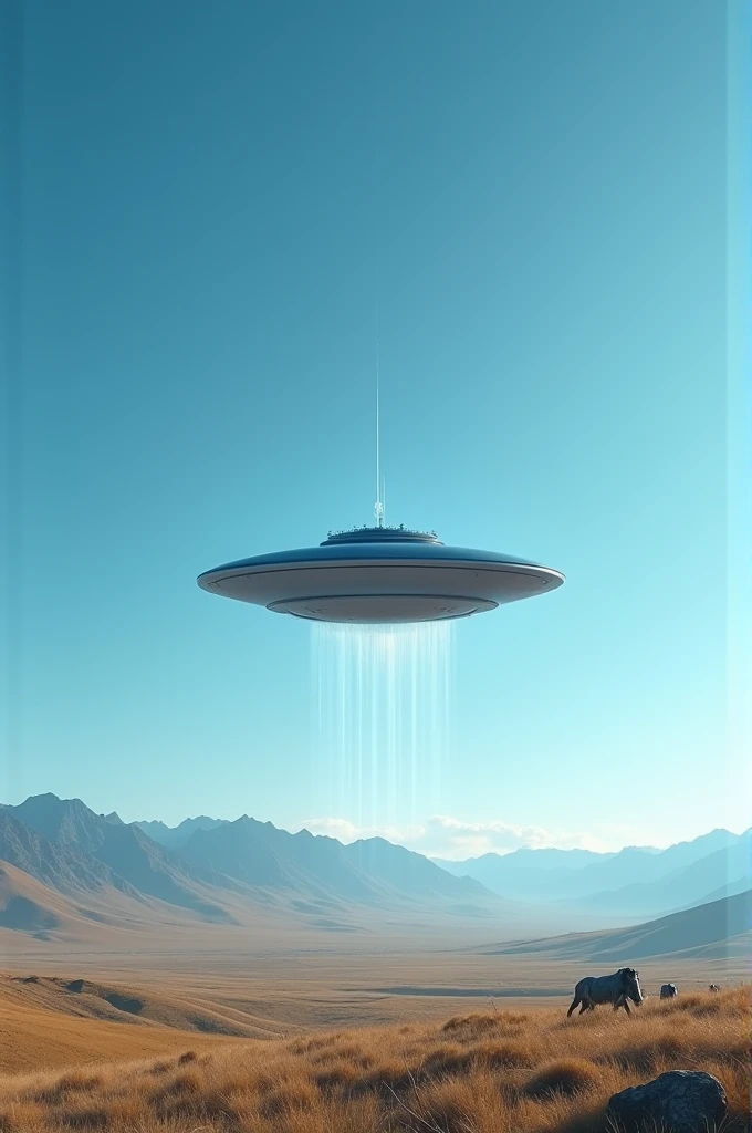 ufo in mongolian bluesky