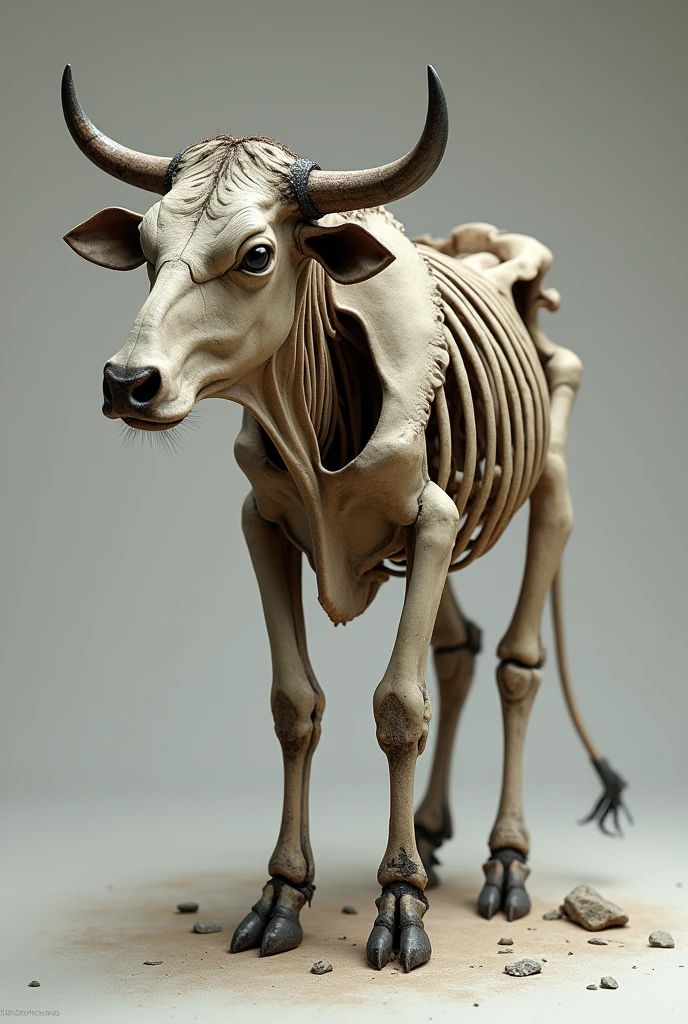 (photorealism:1.2), skinny cow bones