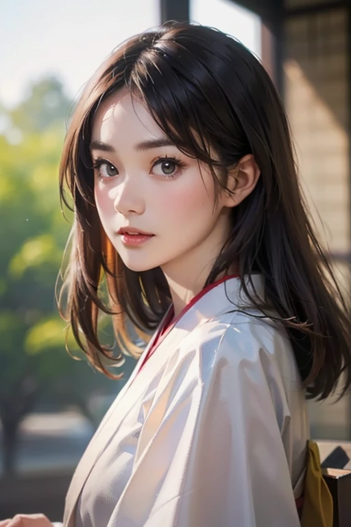 (8k, RAW Photos, Highest quality, High resolution:1.2), (Realistic, photo-Realistic:1.37) , (Highly detailed face and eyes、Beautiful Face、Beautiful Eyes、Beautiful Nose、Pretty lips)、alone, One person, female_concentrated, Sengoku period,kimono,Japanese style background,