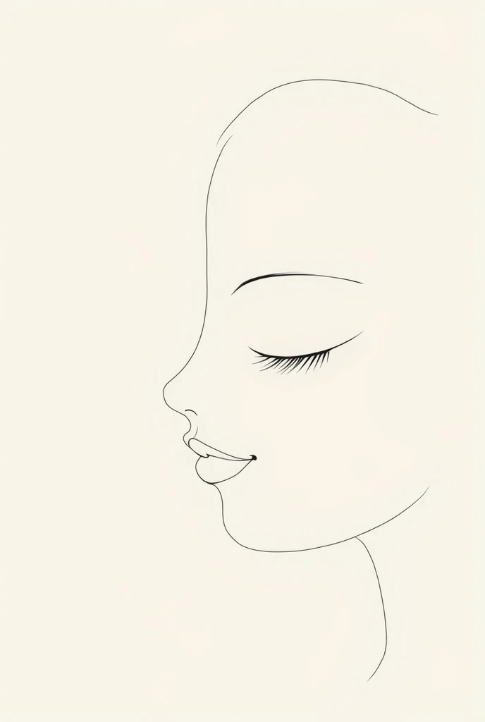 Ordinary face、lovely、Consists of lines only