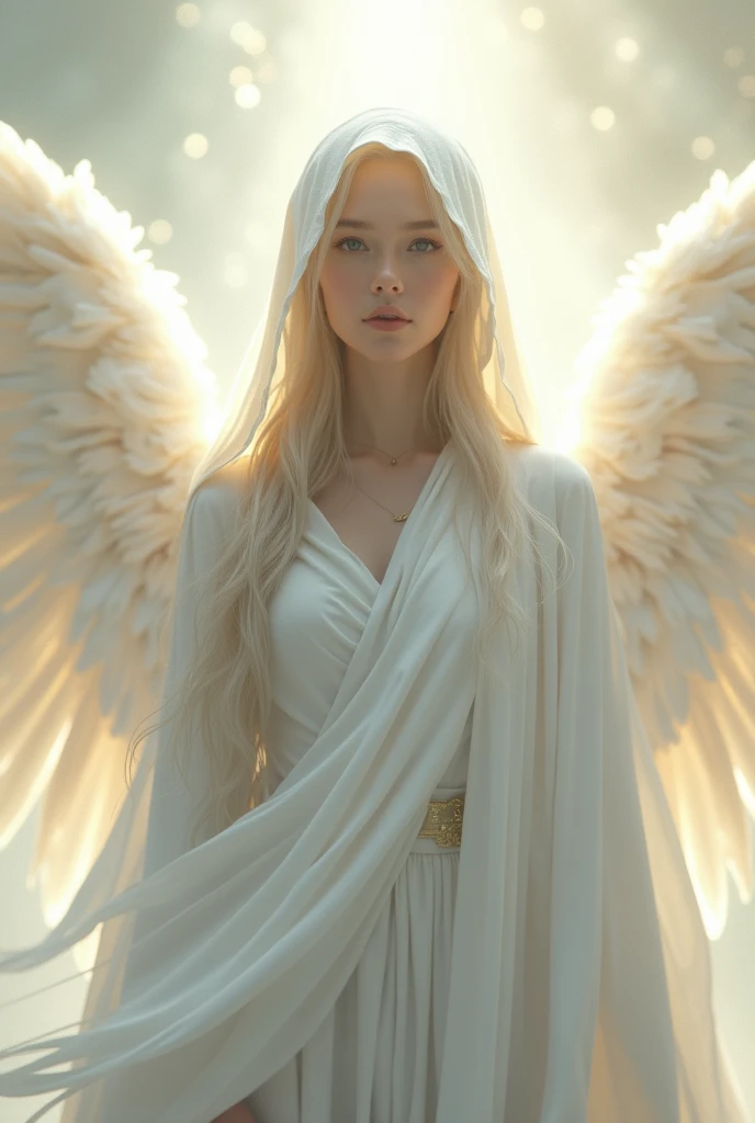 Female archangel with a white hood 