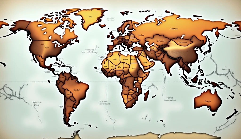 Make an image which has a map of the entire word and a cross mark on the map of India.