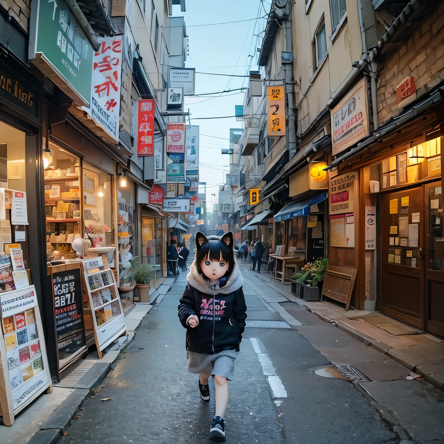 Girl walking on a lead, Shiba Inu Chibi Shop