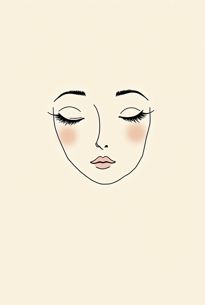 A plain looking face、lovely、Consists of lines only、comics
