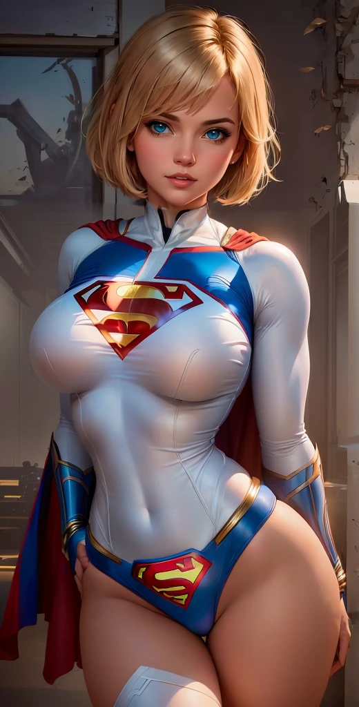 a close up of a woman in a superman costume posing, power girl, extremely detailed artgerm, artgerm julie bell beeple, chris moore. artgerm, supergirl, artgerm jsc, artgerm. high detail, by stanley artgerm, style artgerm, artgerm detailed, artgerm style, big ass, wide hips, voluptuous, big boobs, slingshot bikini, thick thighs, milti poses,