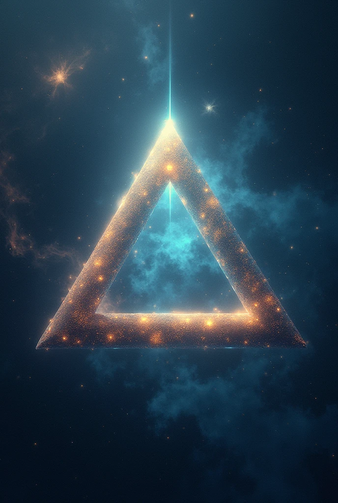 a triangle with universe in the background.