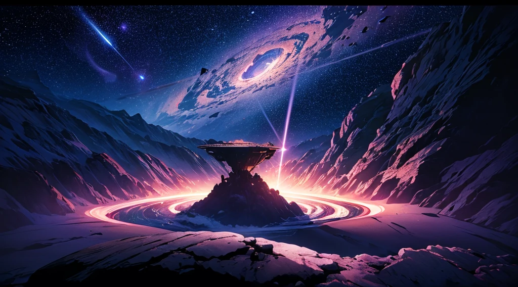masterpiece、background((Amazing starry sky、Aerial、meteor、Black Hole))、depth((Glowing Planet))、look up、Pink bite、Are crying、