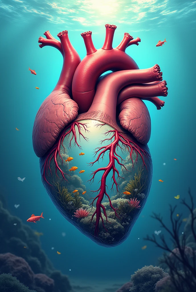 anatomical heart with ocean design for Valentine's Day inside the heart
bottomless