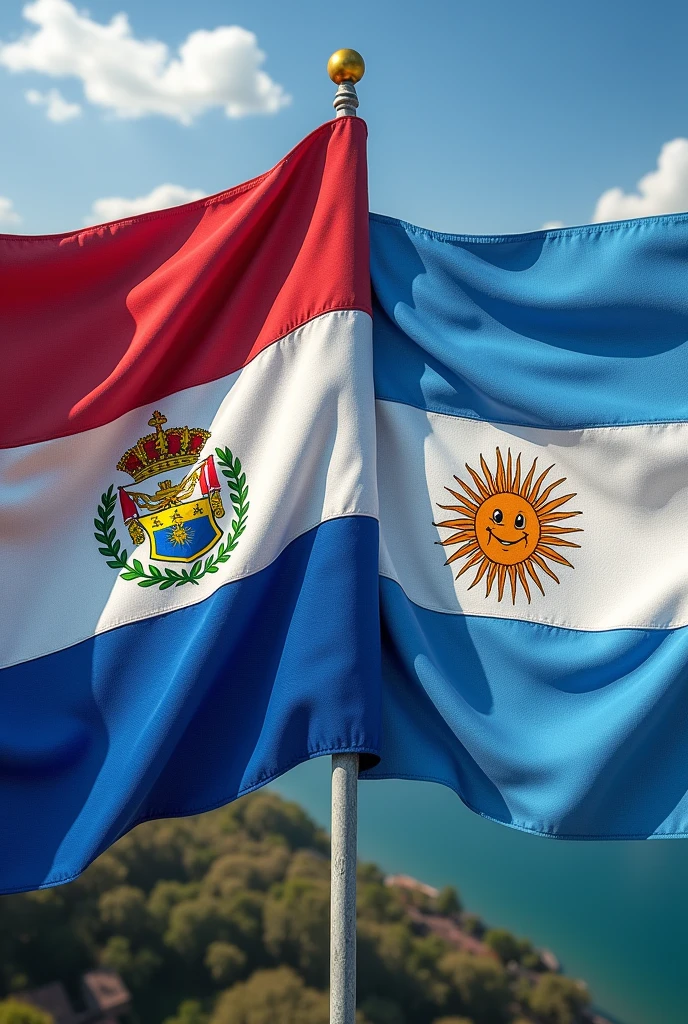 Paraguay flag and River Plate flag