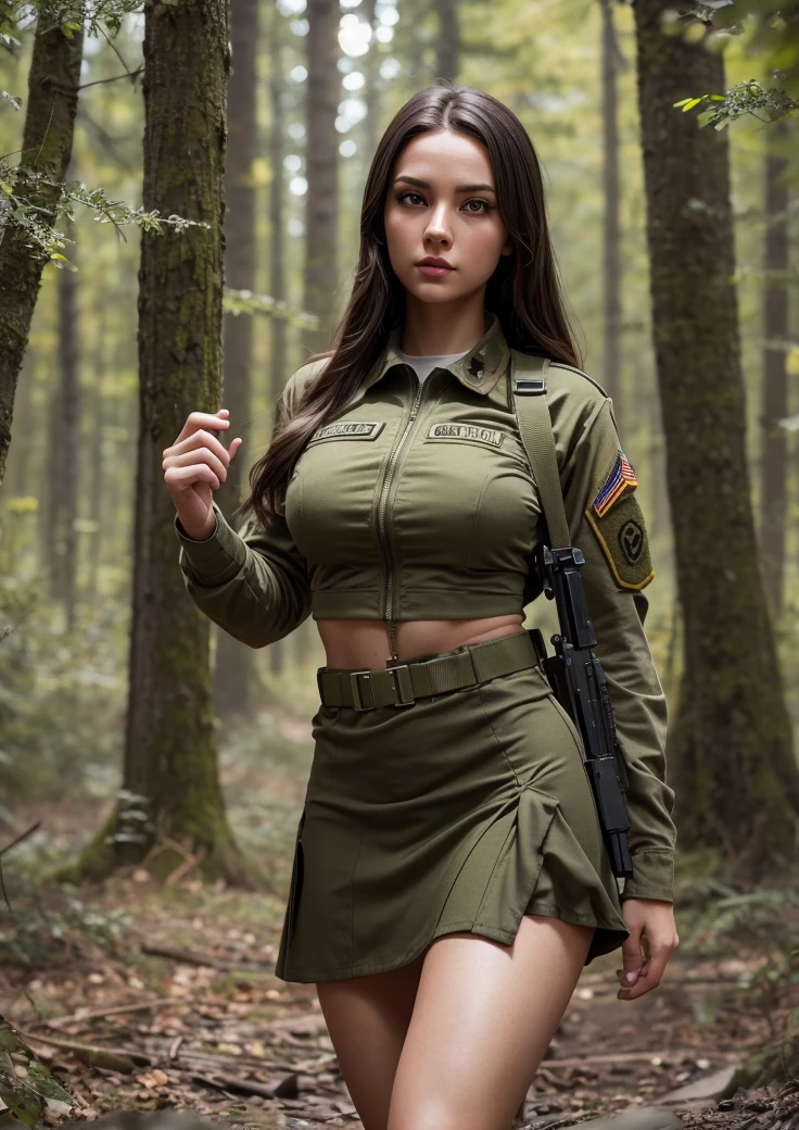 Army girl,military

adorable, 

sexy, 

clothes that fit her body, 

tight and emphasises her beautiful figure, 

short skirt, 

photography, 

octane rendering, 

high fidelity, 

digital graphics, 

sharp focus, 

perfect composition, 

ultra-high quality and clarity of the model, 

perfect play of light and shadow, 

hyper-detailing, 

hyper-realistic, 

