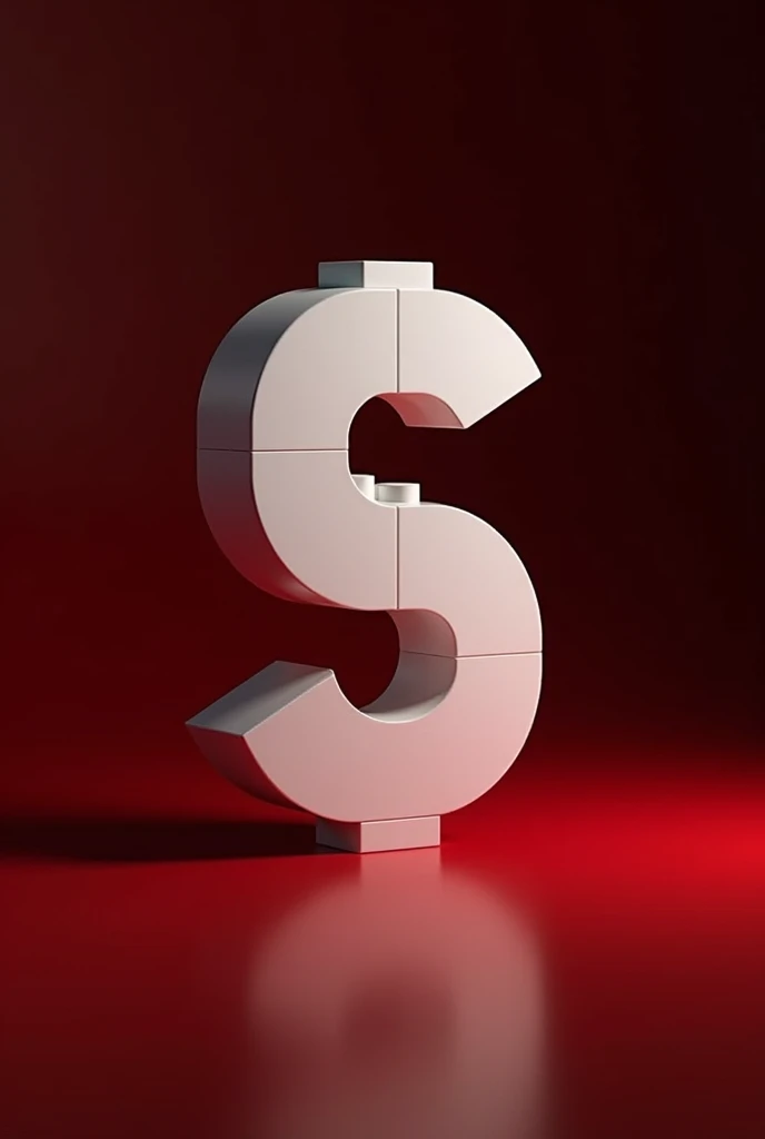 Image with a white lego S in front with a red and black background in connection with star wars