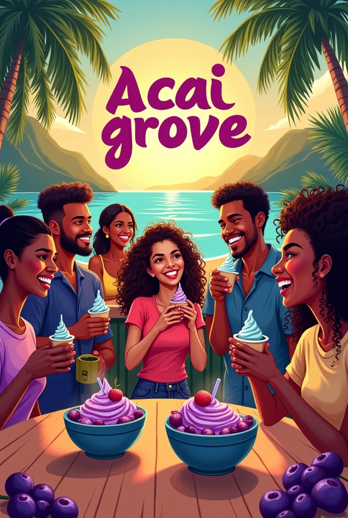 Art for açaí shop with name, Acai Groove