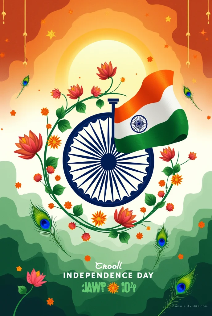 I want to draw a poster on 15 August is independent day with a amazing and attractive but easy to draw 