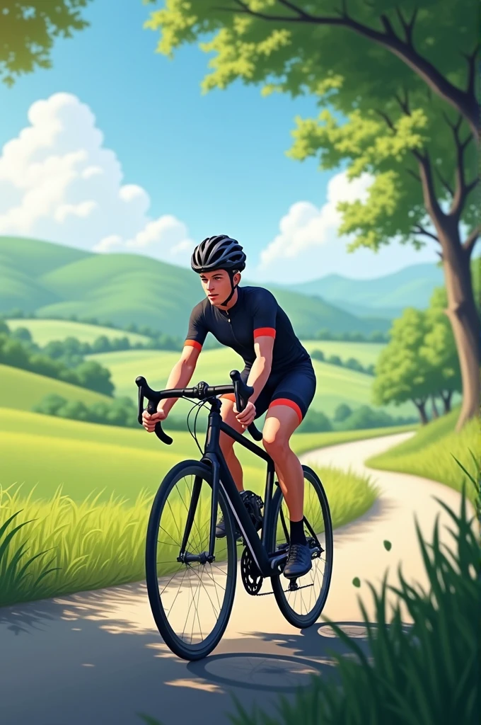 riding a bicycle