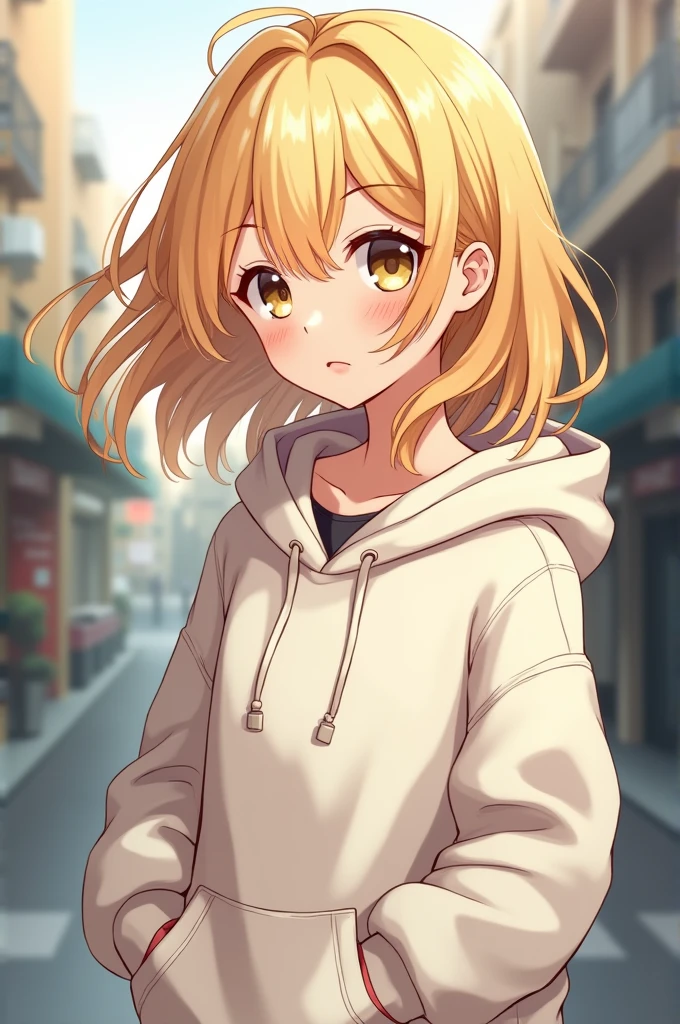 Blonde hoodie Anime-style illustrations