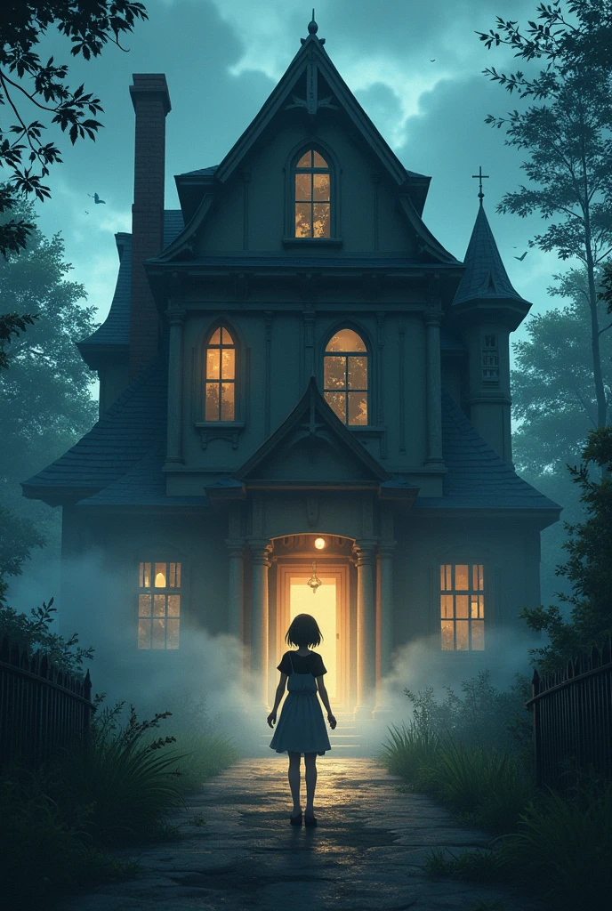 One of getting out of a car and entering a house (with a scary tone, but like anime and not so scared)