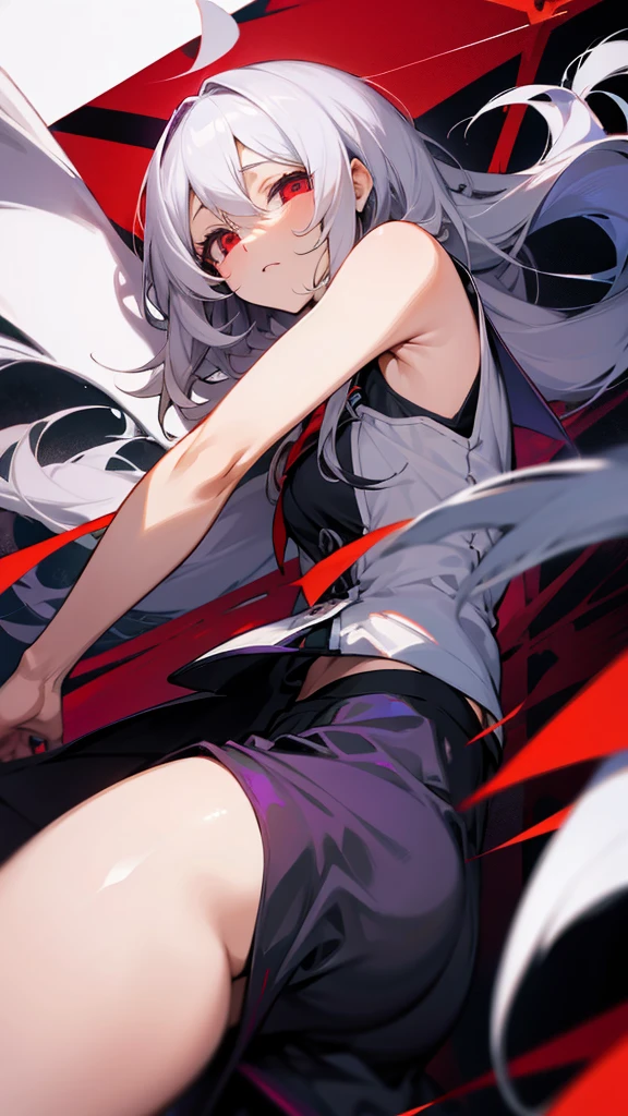 Highest quality　I have long hair　Gray Hair　Sagume Rare God　Red eyes　I don't have anything　Odd Eye　Swimwear　One person