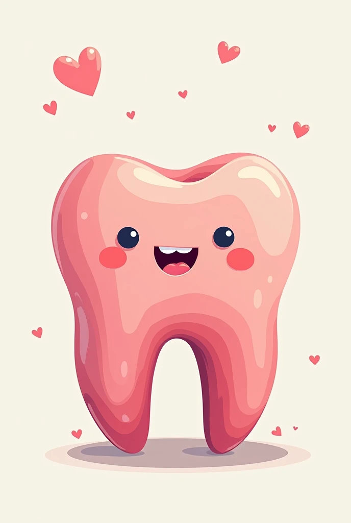 as a cartoonist, make a 2d flat style with pastel colors of healthy gum tissue without background