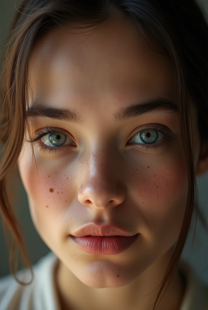 keep this same woman but make the features of the photo more "humain" et "photographie" how simple "AI creation"