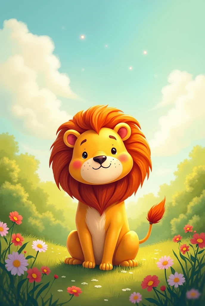 Children picture story with lion