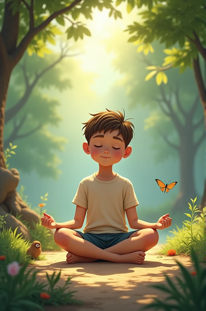 Boy finding peace