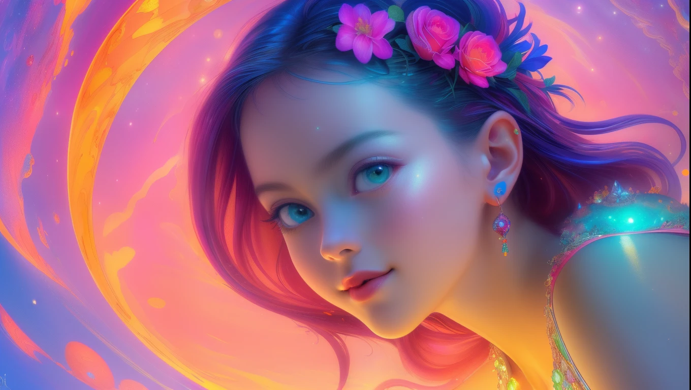 (best quality, ultra-detailed, photorealistic: 1.39), bright and vibrant colors, studio lighting, Red moon, sky shooting stars, soft azure clouds, sparkling, sparkling neon green ocean waves, pink roses in the pink ocean, fantasy, diamond, crown, universe, soft lights, sparkling eyes, cute biquini, cute biquini, within the vast ocean, (masterpiece:1.2), (best quality), 4k, ultra-detailed, (dynamic composition:1.4), highly detailed, colorful details,( iridescent colors:1.2), (glowing lighting, atmospheric lighting), dreamy, magical, (solo:1.2)