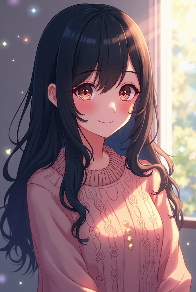 Black Hair sweater Anime-style illustrations