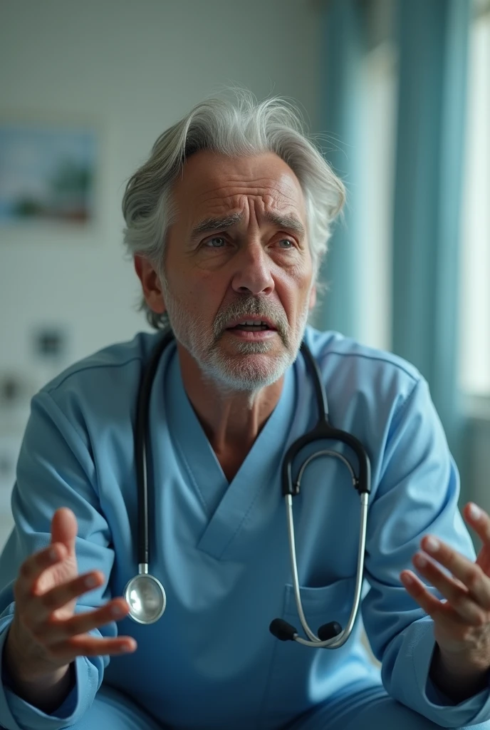 A person receiving an ineffective treatment, looking disappointed and frustrated.