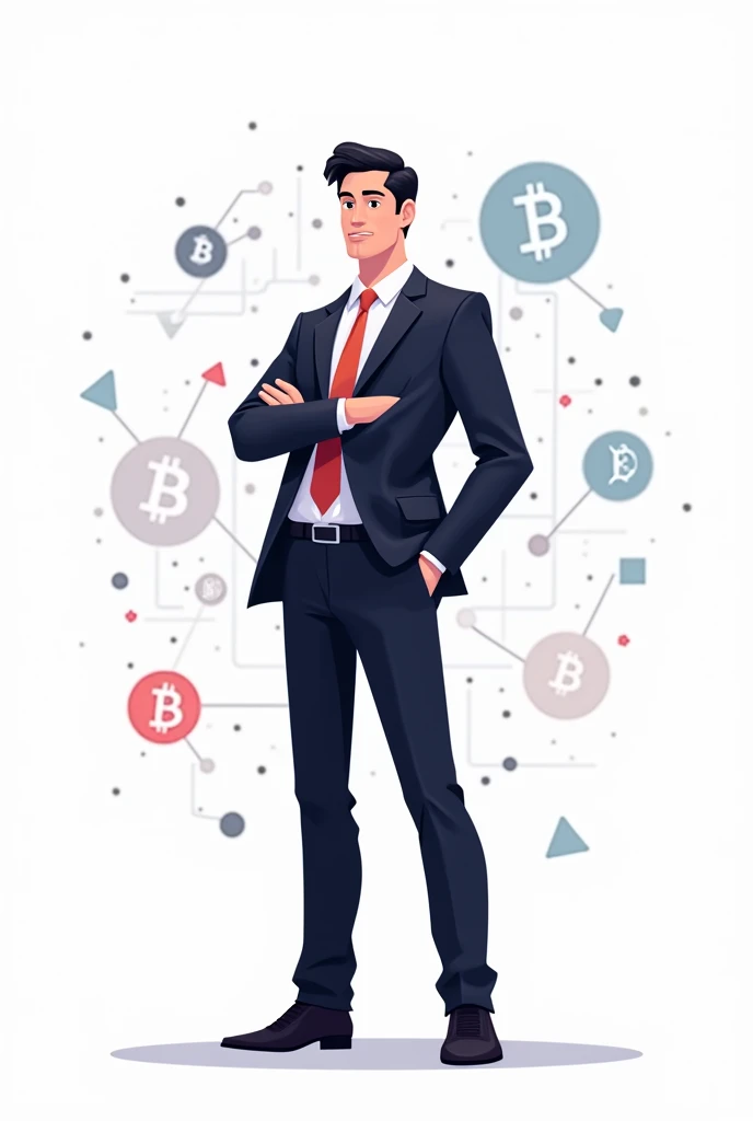 Crypto currency professional illustration in simple white background
