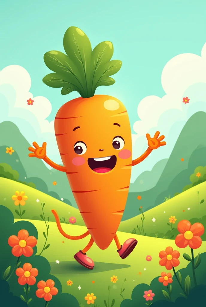 HD image generate for carret and orange for nursery school students